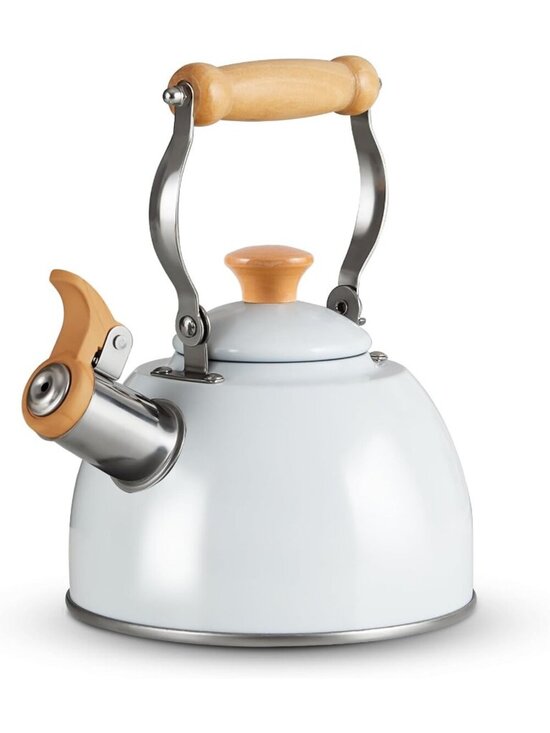 Other - ROCKURWOK 1.6 Quart White Whistling Tea Kettle Stainless Steel Stovetop Tea Pot